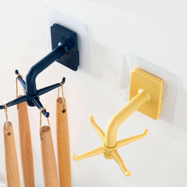 360 Rotate Kitchen Hanger Self Adhesive Multi-function 6 … in Sembawang - Image 1