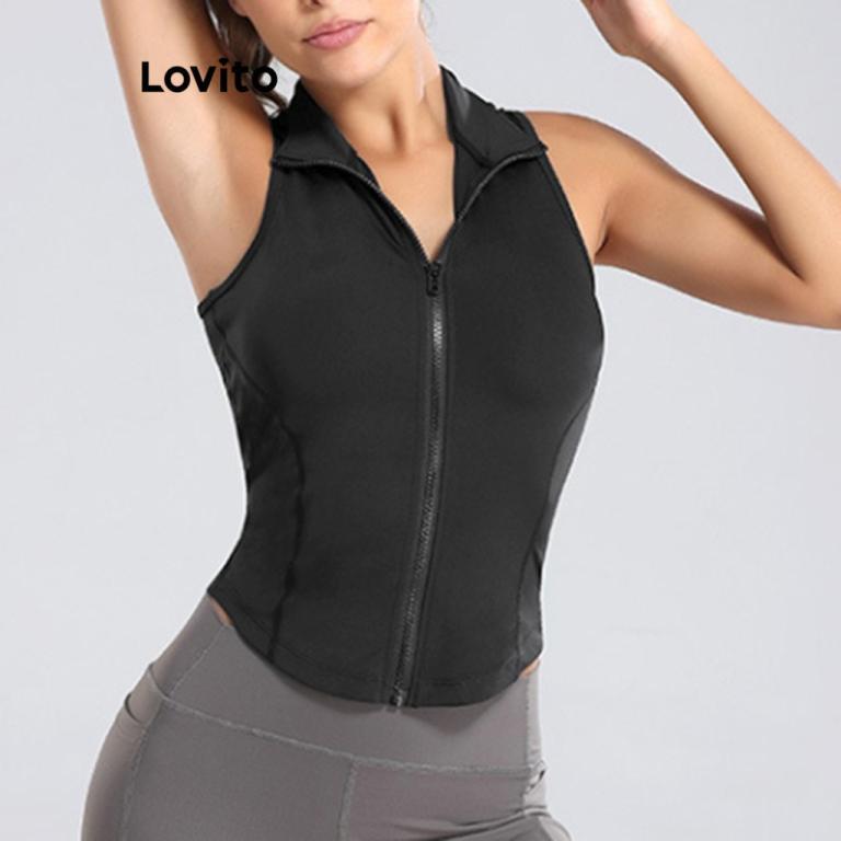 Sporty Tank Zipper Structure Line Sports Summer/Spring Tank … in Mandai - Image 1