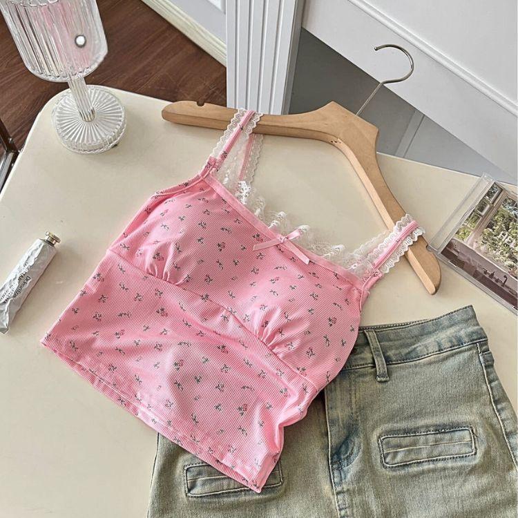 •DFW• Women's Tank Top Bra with Ribbon Lace Pattern, … in Bukit Merah - Image 1