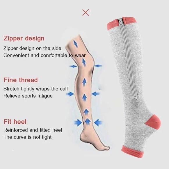 Compression Elastic Zipper Stockings Sports Compression … in Geylang - Image 1