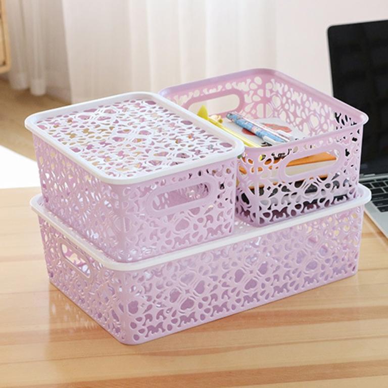[FRDE] Large Pink Stackable Hollow Plastic Storage Box with … in Toa Payoh - Image 1