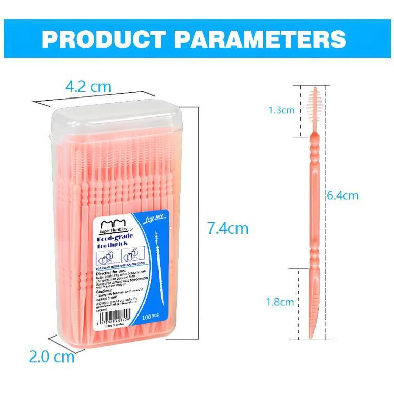 100pcs Double-Ended Plastic Toothpicks, Disposable Fishbone … in Woodlands - Image 1