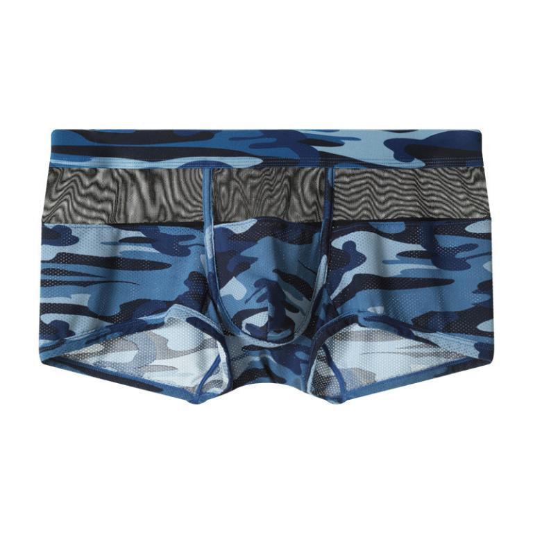 Men Camouflage Color Matching Boxer Briefs Mesh Stretch … in Bukit Merah - Image 1