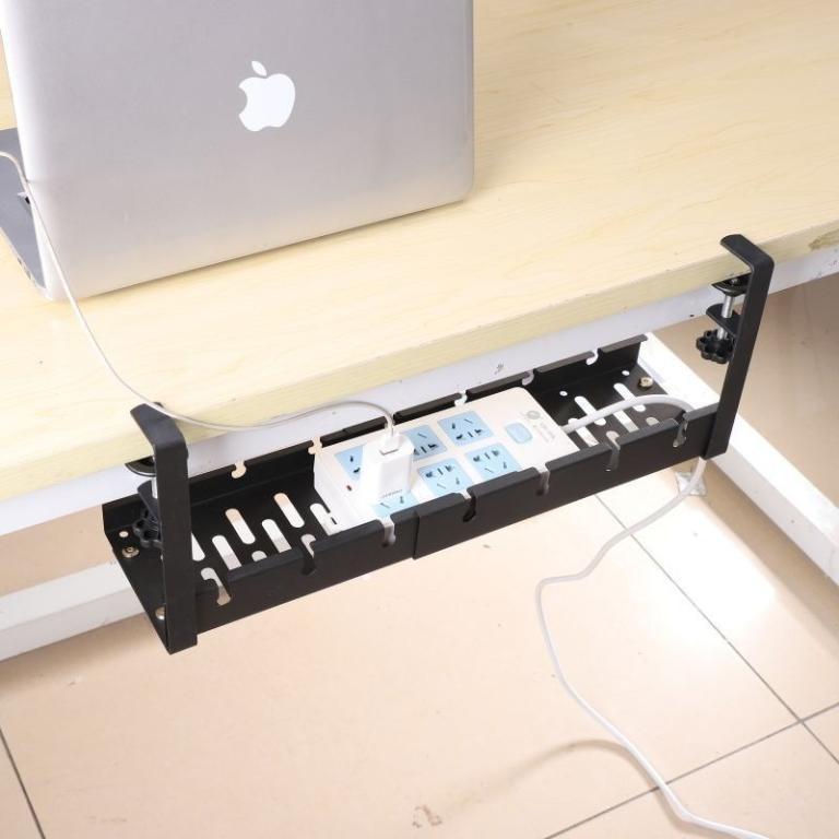 Stainless Steel Under Desk Cable Management Storage Rack in Bishan - Image 1