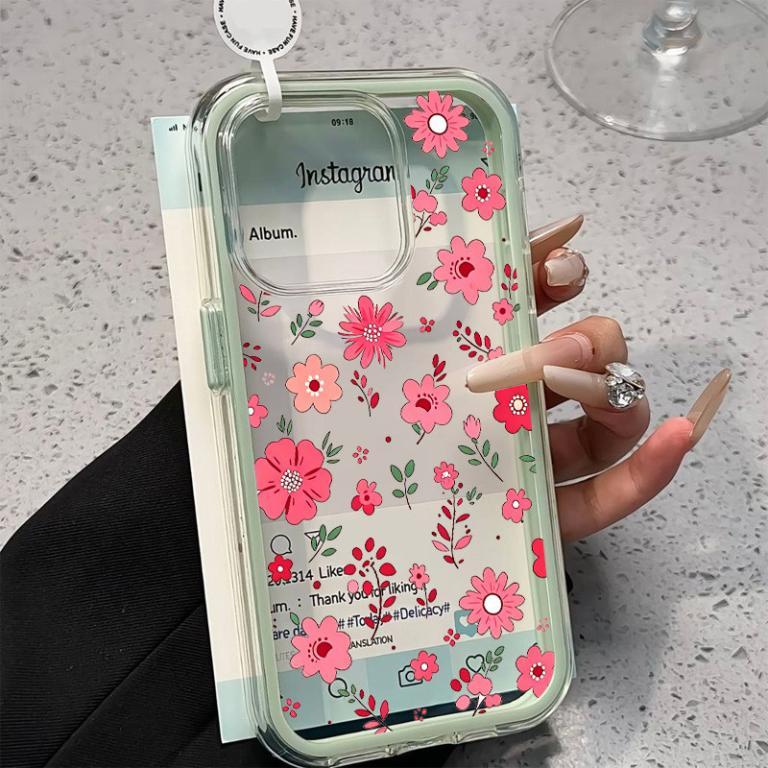 MERAH Simple Unique Pink Flower Anti Slip Casing Oppo Reno … in North-Eastern Islands - Image 1