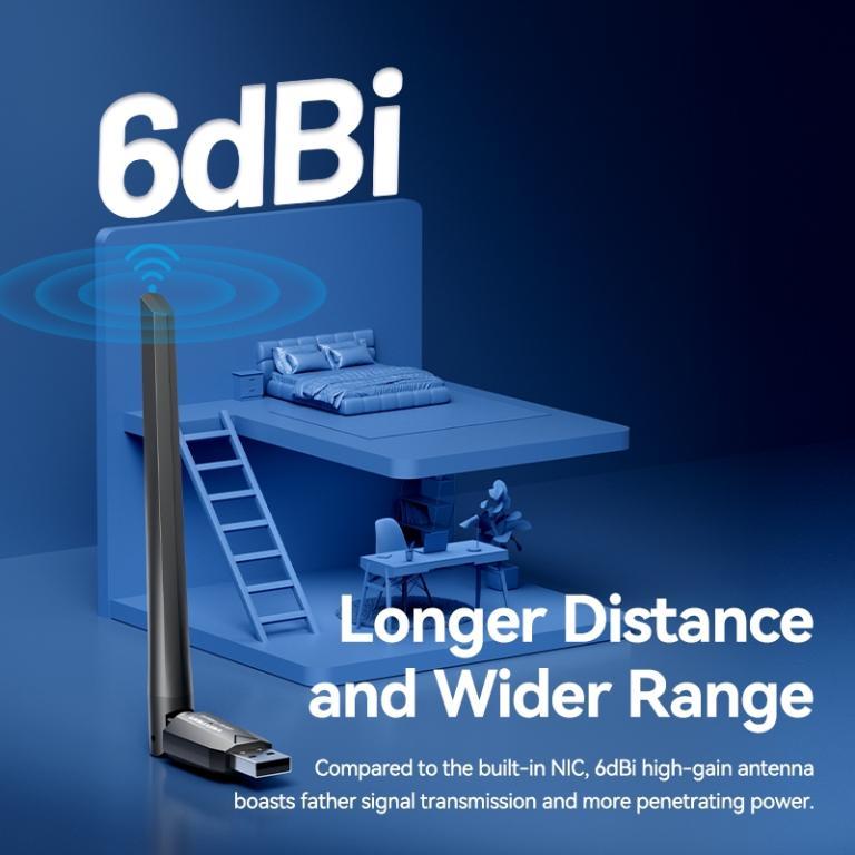 Vention WiFi USB Adapter Wireless Network Card 650Mbps … in Toa Payoh - Image 1