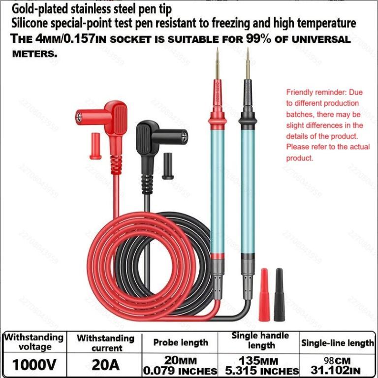 One Set 20A 1000V Multimeter Test Leads Removable Gold … in Woodlands - Image 1