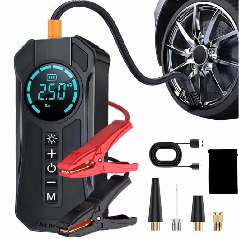 Car & Bike 8000mAh Digital Air Pump Kit: Portable Tire … in Woodlands - Image 1