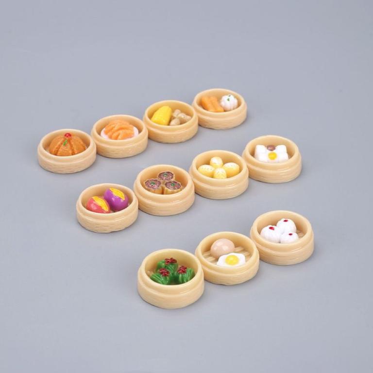 #小蒸笼树脂配件diy饰品奶油胶迷你贴片仿真小笼包微缩食玩; Small Steamer Resin … in Bishan - Image 1