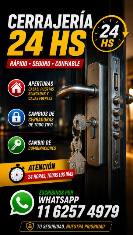 CERRAJERIADOMICILIOLAS24HORASLOS365DIASDELAÑOESTAMOSPARAYUDARTEE en Argentina - Imagen 1