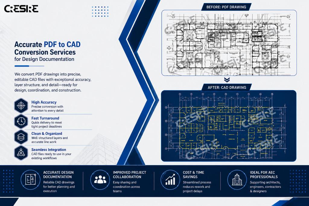 Accurate PDF to CAD Conversion Services for Design Documentation in India - Image 1