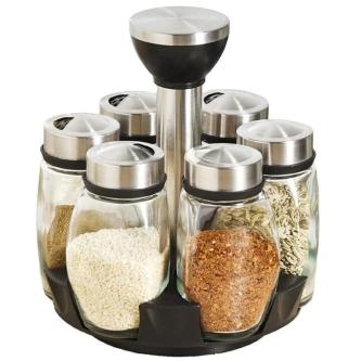 7Pcs Set Rotating Base Spice Seasoning Jar Set Kitchenware … in Malvern - Image 1