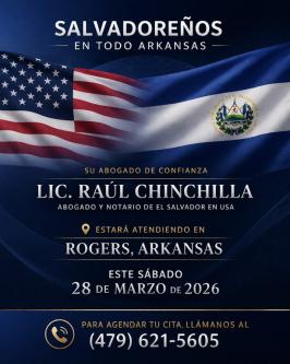 ABOGADO Y NOTARIO SALVADOREÑO EN ROGERS, ARKANSAS en Rogers - Imagen 1