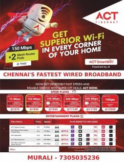 ACT SMART FIBRE NET ALL OVER CHENNAI in Chennai - Image 2