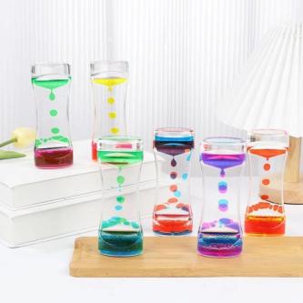 ADAMES Hourglass Timer, Double Colors Oil Creative Floating … in Singapore - Image 1