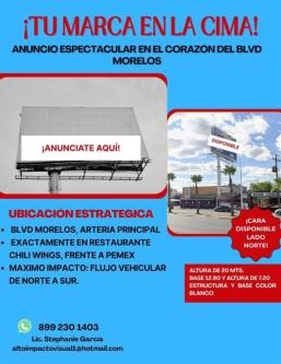 ANUNCIO ESPECTACULAR BLVD MORELOS en Reynosa - Imagen 1