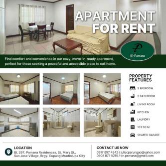 APARTMENT FOR RENT IN ALABANG MUNTINLUPA in Muntinlupa - Image 1