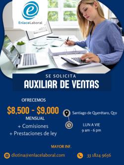 ASISTENTE DE VENTAS en Querétaro (QRO) - Imagen 1