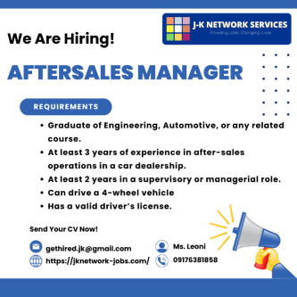 Aftersales Manager (Mid Level) in Santo Cristo - Image 1