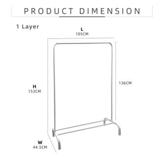 Anti Rust Clothes Hanger Metal Garment Rack with Bottom … in Singapore - Image 1