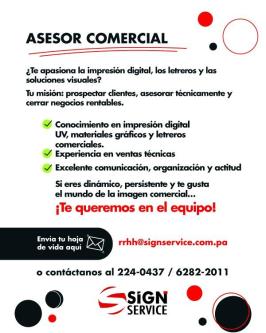 Asesor Comercial - Letreros en San Miguelito - Imagen 1
