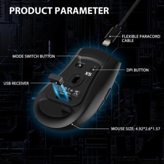 Attack Shark X5 Low Weight Wireless Gaming Mouse with 3 … in Bishan - Image 1
