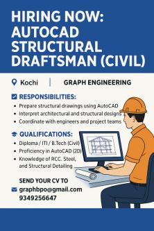 AutoCAD Structural Draftsman (Civil) in Fort Kochi - Image 1