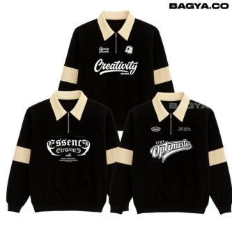BAGYA - Half Zipper Rugby Sweater Latest StripedPOLOS with … in Singapore - Image 1