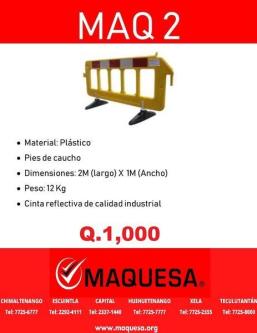 BARRERAS PLACTICAS MAQ2 en Retalhuleu - Imagen 1