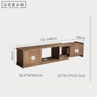 BERUBE Rustic Extendable Solid Wood TV Console in Novena - Image 1