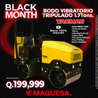BLACK MONTH RODO VIBRATORIO TRIPULADO 1.7 TONS en San Pedro Carchá - Imagen 1