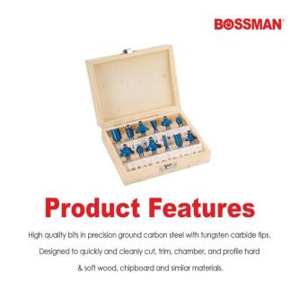 BOSSMAN BRB-612 12PCS High Quality Router Bit Set Wood … in Bishan - Image 1