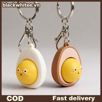 BWHTE Cartoon Egg Button Keychain Simulation Clier Pendant … in Klang - Image 1