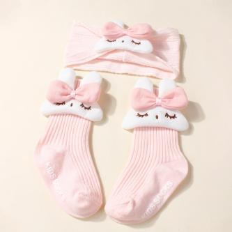 Baby Three-dimensional Rabbit Headband Socks Set Baby Cute … in Singapore - Image 1