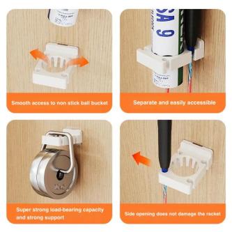 Badminton Racket Storage Display Rack No-Drill Home Use … in Singapore - Image 1