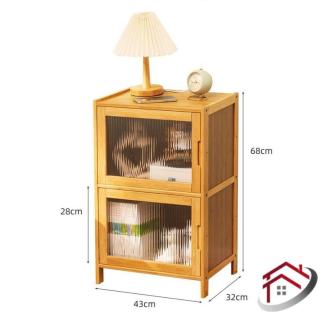 Bamboo Bedside Cabinet Storage Rack Multi-functional … in Singapore - Image 1