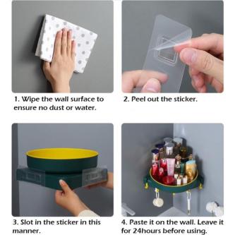 ????Bathroom Shampoo Rack???? 360 Degree Rotation Wall Corner … in Singapore - Image 1