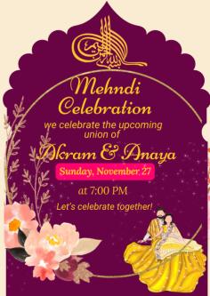 Beautiful Mehndi Invitation Card Design in Rohri - Image 1