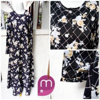 Black Flo Brocade Robe in Novena - Image 1