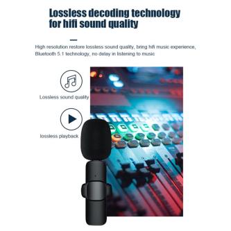 Bluetooth Lavalier Mic Mini Wireless Lapel Microphone for … in Singapore - Image 1
