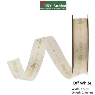 Bronzing Printing Happy Birthday Ribbon ~（2 Meters) Cake … in Singapore - Image 1