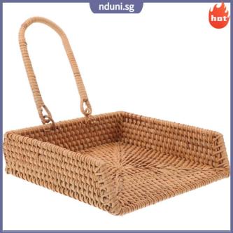 ???? Brown Rattan Napkin Holder for Decor Rustic Woven Tissue … in Singapore - Image 1
