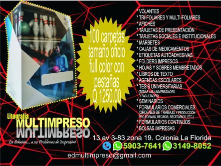 CARPETAS FOLDER TAMAÑO OFICIO en Ciudad de Guatemala - Imagen 1