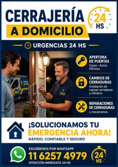 CERRAJERIADOMICILIOLAS24HORASLOS365DIASDELAÑOESTAMOSPARAYUDARTEE en Buenos Aires - Imagen 1