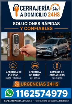 CERRAJERIADOMICILIOLAS24HORASLOS365DIASDELAÑOESTAMOSPARAYUDARTEE en Buenos Aires - Imagen 2