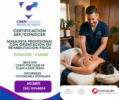 CERTIFICACION MASAJISTA PROFESIONAL en Ciudad de México (CDMX) - Imagen 1