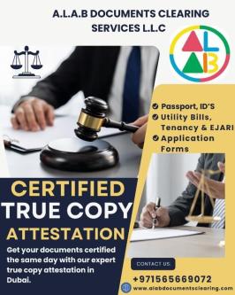 CERTIFIED TRUE COPY ATTESTATION in Dubai - Image 1