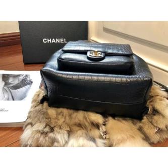 CHANEL Crocodile Pattern Cowhide Backpack Portable Dual-use … in Malacca Town - Image 1