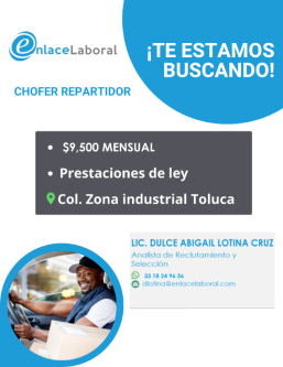 CHOFER / COMPRADOR- en Toluca - Imagen 1