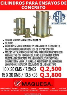 CILINDROS PARA ENSAYOS EN CONCRETO en Retalhuleu - Imagen 1